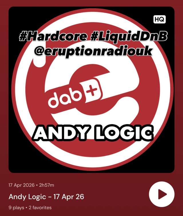 Today’s show on @eruptionradiouk 3 hours of classic #hardcoredance and some gorgeous #liquiddnb for your listening pleasure. Thanks to everyone who listened and all who got involved 🙏❤️ https://www.mixcloud.com/EruptionRadioUK/andy-logic-17-apr-26/