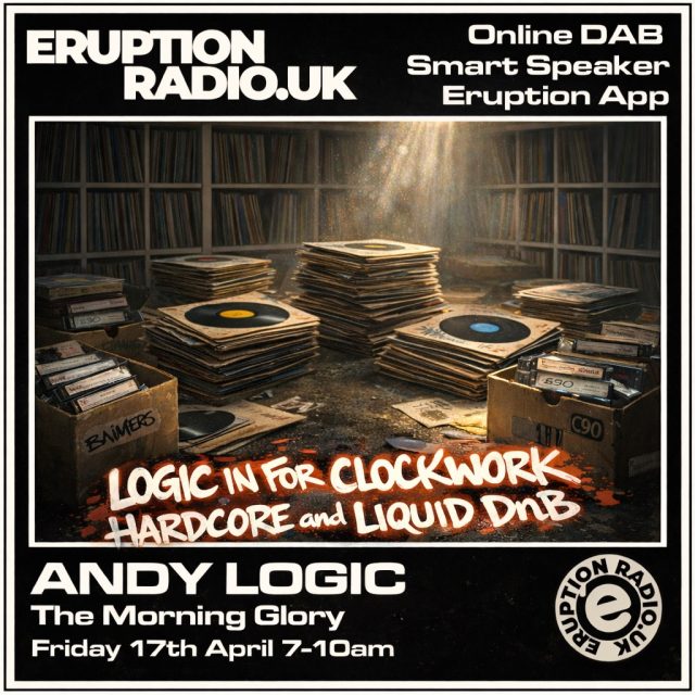 Join me on Friday 17th 7-10am in for @clockworklondon with a classic #Hardcore and #LiquidDnB rinseout. Only on @eruptionradiouk, online, on DAB, via your smart device or the Eruption App. Peace and Love 😎❤️🔥 www.eruptionradio.uk