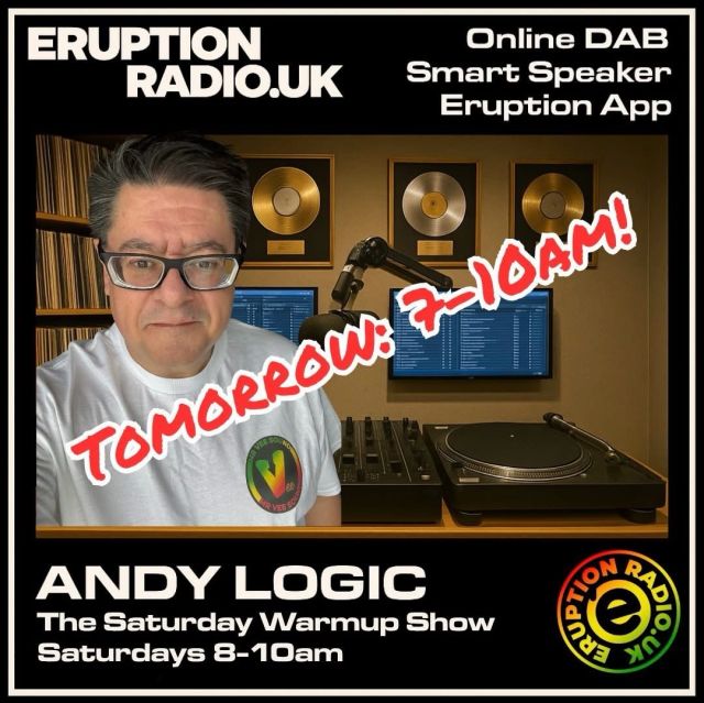 Live tomorrow from 7AM (early start) on Eruption Radio UK. First hour, chilled soul and funk. Next two hours some soulful 91-92 house music to warm up your Saturday morning. We’ll also be giving away two tickets to the Eruption Summer Session on 5th September. Would be great to have your ears 😎❤🙏 @eruptionradiouk www.eruptionradio.uk #dabradio #RealRadio